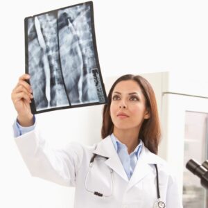 doctor looking at x ray