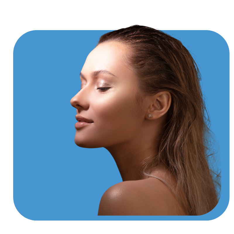 Woman's skin shining