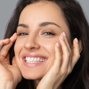 A woman with healthy skin
