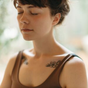 A woman relaxed 