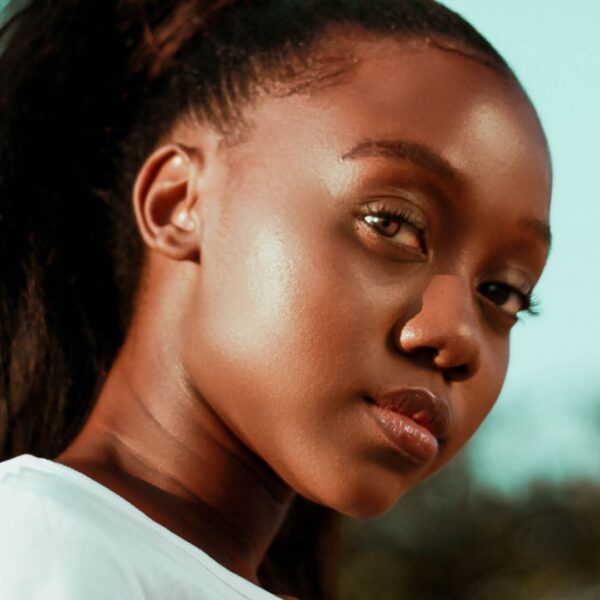 Woman with clear skin.